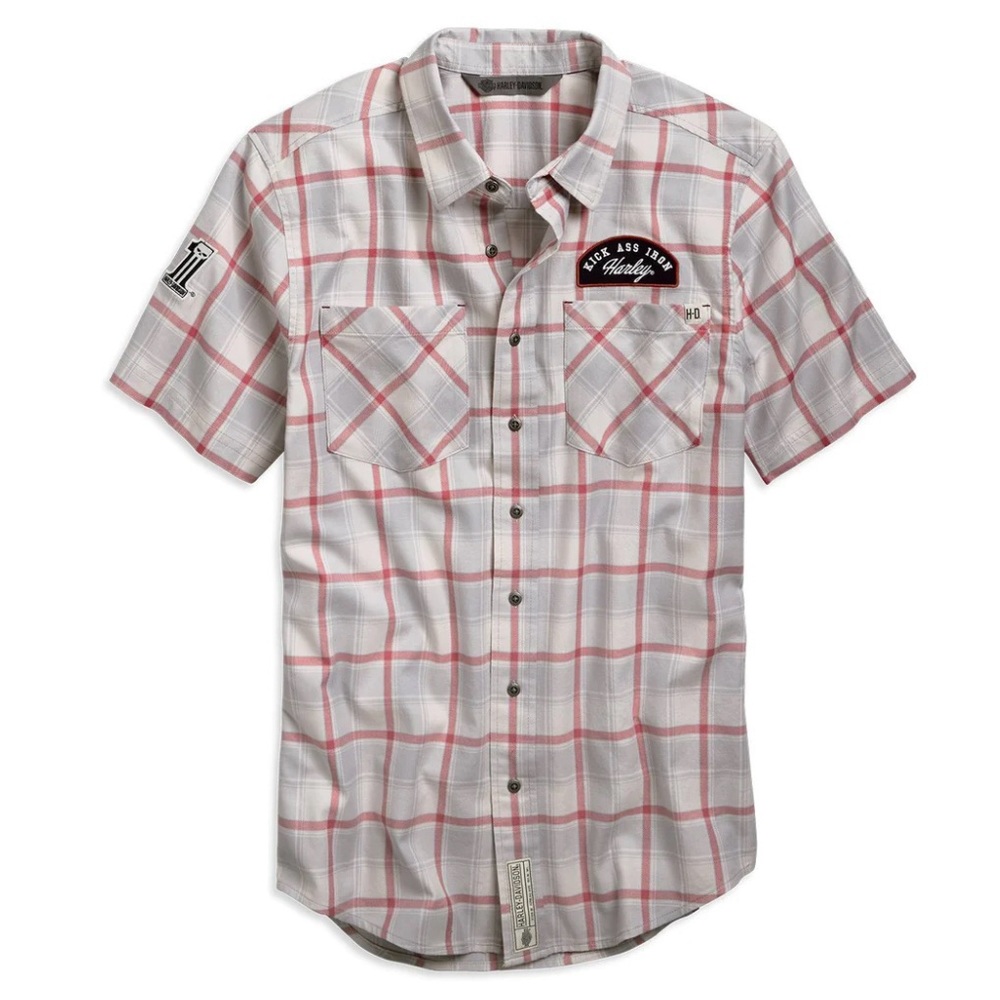 Harley-Davidson® Men's Multi-Patch Plaid Slim Fit Shirt